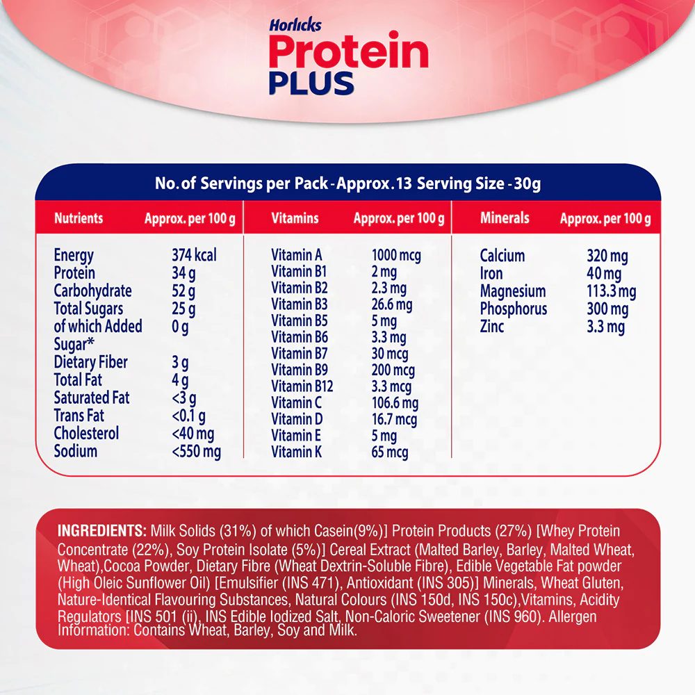 Horlicks Protein Plus Chocolate Flavour - Image 3